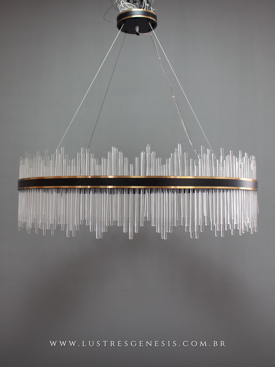 Lustre Pendente Contemporaneo de Cristal Dourado Luminaria para Mesa Sala de Jantar, Sala de Estar, Quarto Casal, Cozinha e Banheiro
